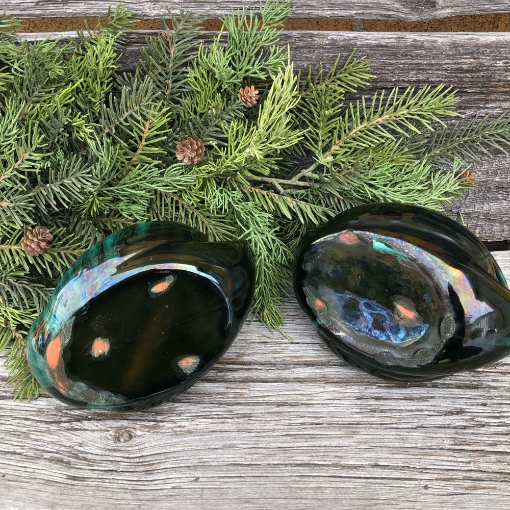 Blue Mountain pottery Swan set of 2 planters Retro blue green Vtg planter 70s 💙 - Picture 8 of 13